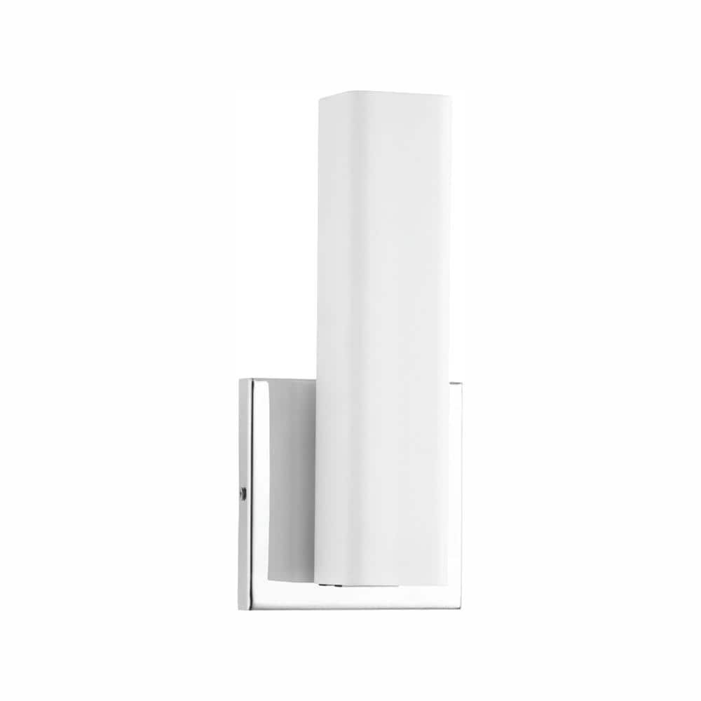 Polished Chrome LED Wall Sconce with Opal Glass Shade