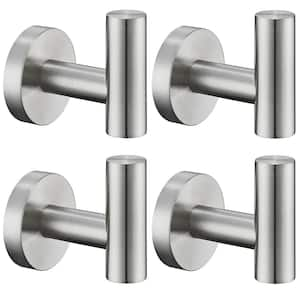 J-Hook Robe/Towel Hook in Stainless Steel Brushed Nickel (4 pack)