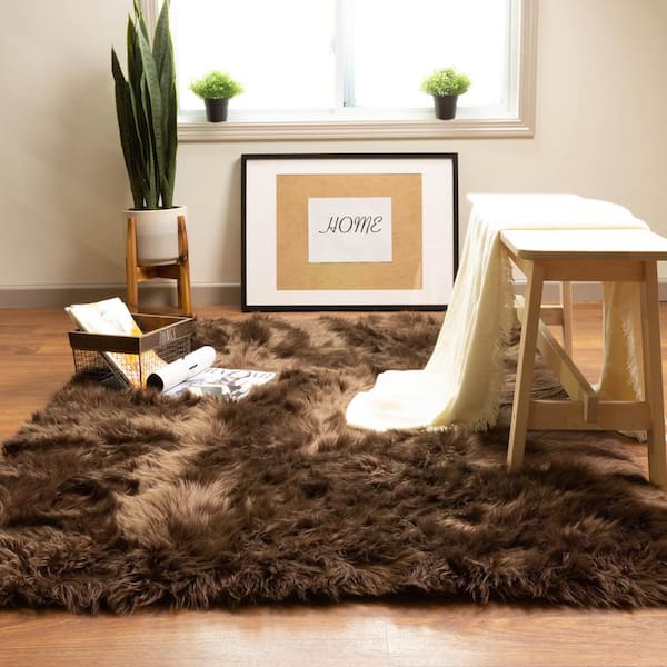 Image of 2c shag carpet dark brown
