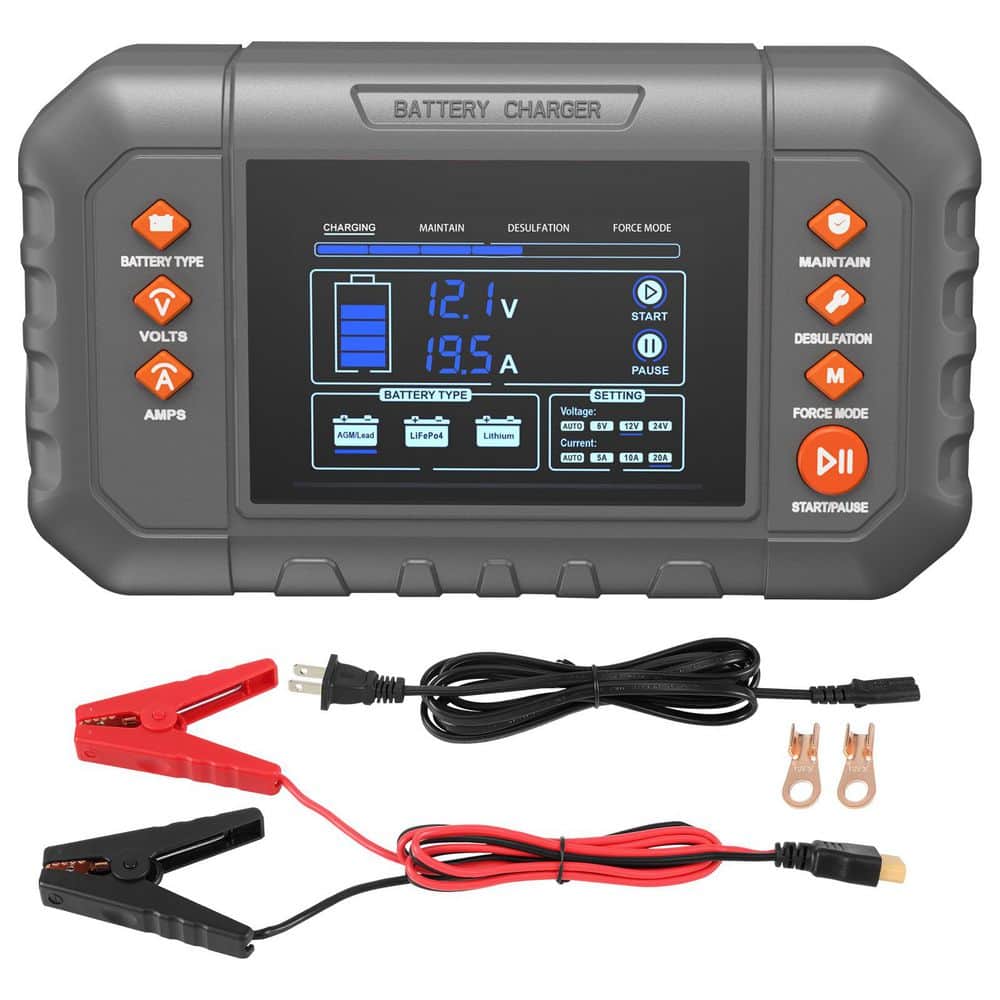 20-Amp, Smart Battery Charger, Lithium LiFePO4 Lead-Acid (AGM / Gel / SLA) Car Battery Charger with LCD Display price history on PriceWatchPro