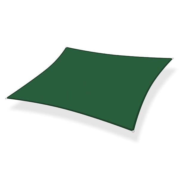 Artpuch 8 ft. x 10 ft. 185 GSM Dark Green Rectangle UV Block Sun Shade Sail for Yard and Swimming Pool etc.