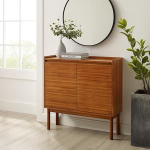 Accents 11 in. Amber Rectangle Wood Console Table