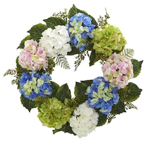 24 in. Artificial Hydrangea Wreath