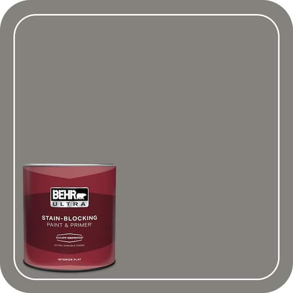 BEHR ULTRA 1 qt. #BNC-25 Gray Pepper Extra Durable Flat Interior Paint & Primer