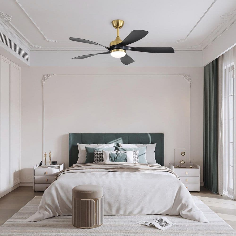 52 in. Gold Standard Downrod Mount Ceiling Fan with Remote Control, Adjustable Dimmable Lighting and Silent DC Motor price history on PriceWatchPro
