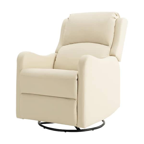 JAYDEN CREATION Benita Beige Traditional 360° Swivel Rocker Recliner