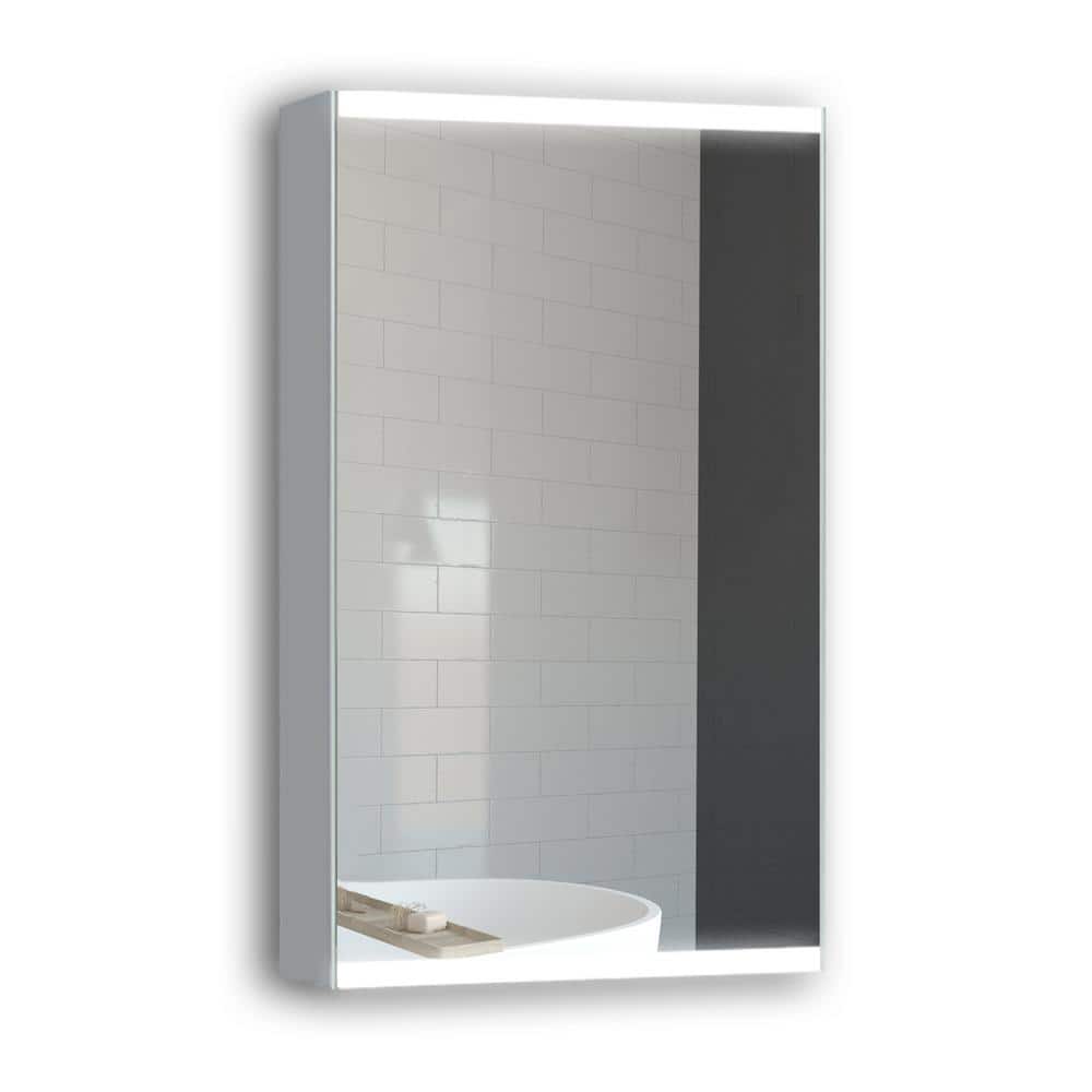 15 in. W x 26 in. H Small Rectangular Silver Aluminum Recessed/Surface Moun