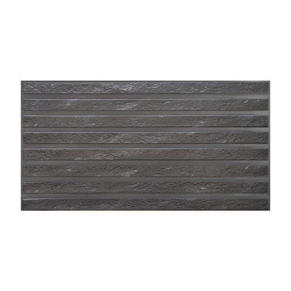 Falkirk Retro 3D VI 3-1/6 ft. x 1-3/5 ft. Black PVC Decorative Wall Paneling, Waterproof, Easy to Install, 5-Pack