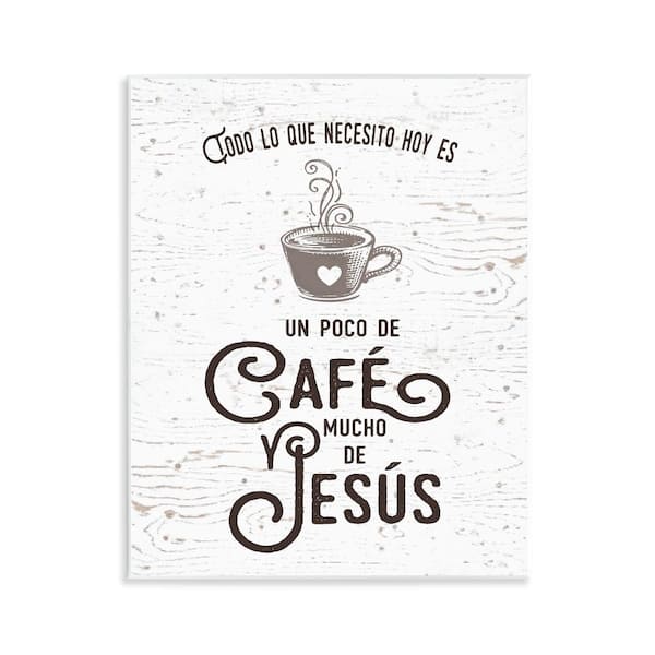 Stupell Industries Coffee and Jesus Translation by Lettered and Lined Unframed Wall Plaque Religious Graphic Art Print 14 in. x 11 in.
