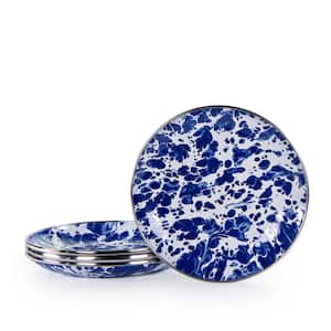 Cobalt Swirl 5.75 in. Enamelware Round Bread and Butter Plates (Set of 4)