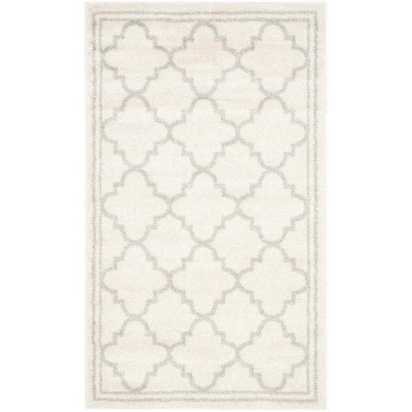 SAFAVIEH Amherst Beige/Light Gray Doormat 3 ft. x 5 ft. Border Multi-Trellis Area Rug