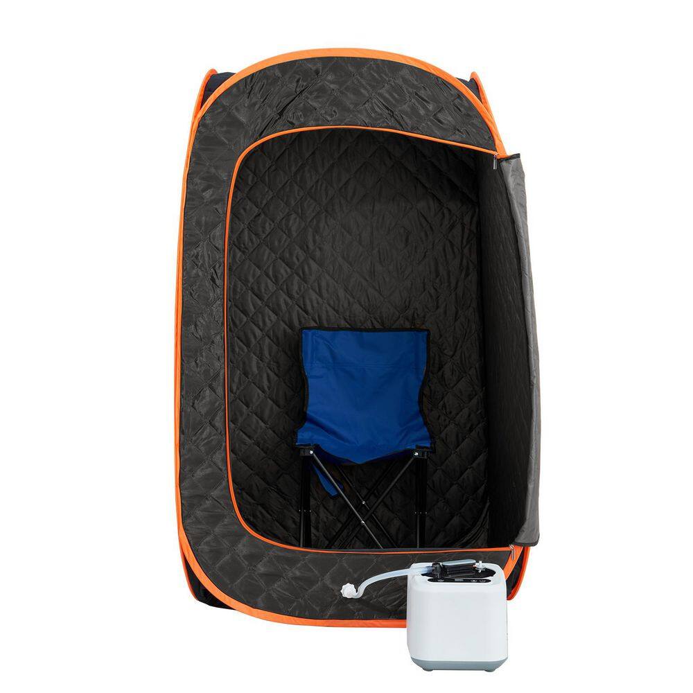 Compact Portable Steam Sauna Tent, 1-Person Indoor Steel Infrared Sauna with Adjustable Temperature, Digital Timer