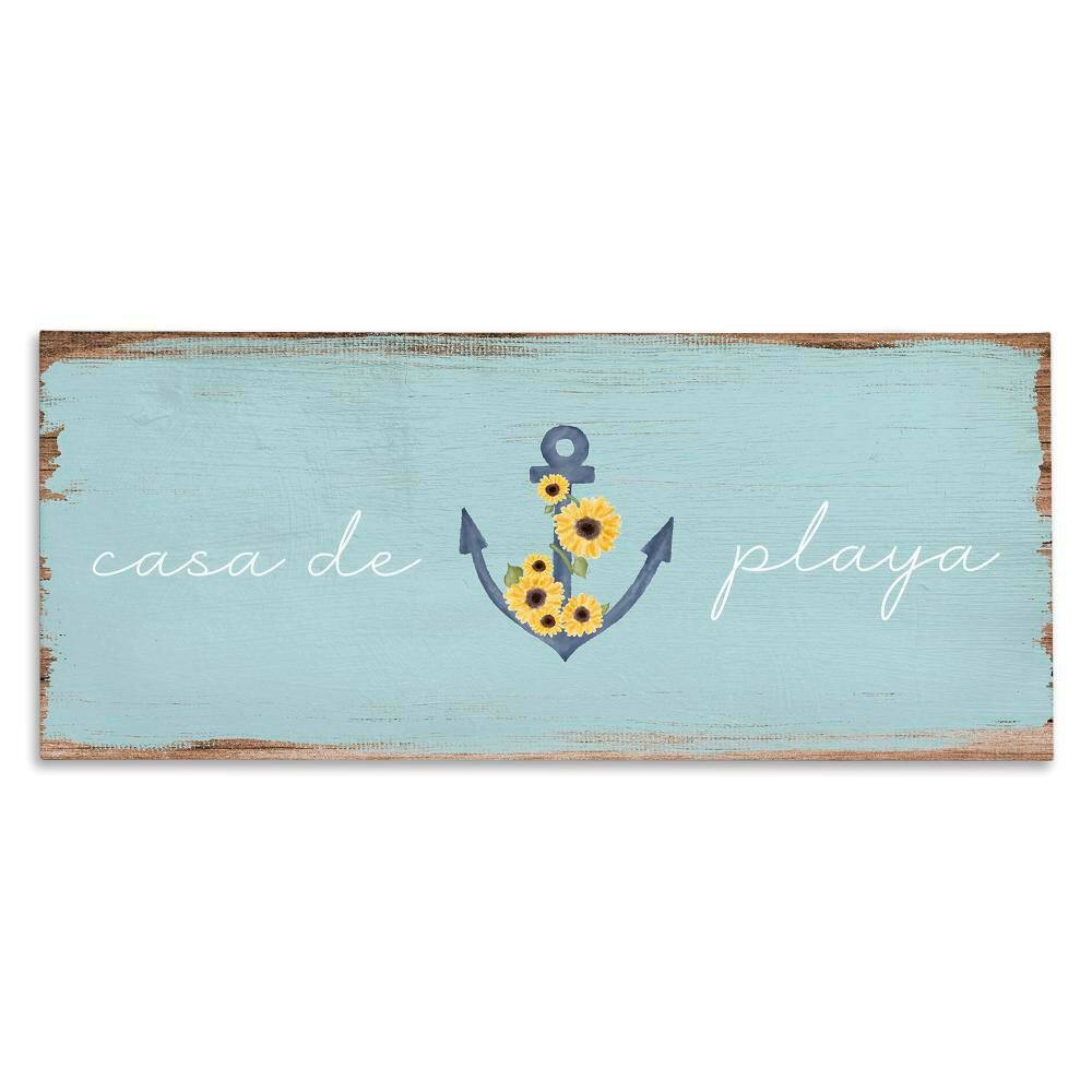 Beach House with Anchor by Lil' Rue Gallery Wrapped Unframed Nature Graphic Art Print 17 in. x 40 in. price history on PriceWatchPro