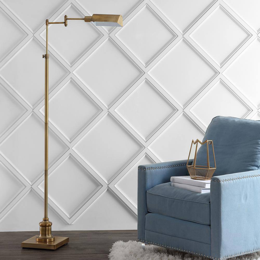 Adjustable Contemporary Briggs 65'' Brass Gold Metal Floor Lamp