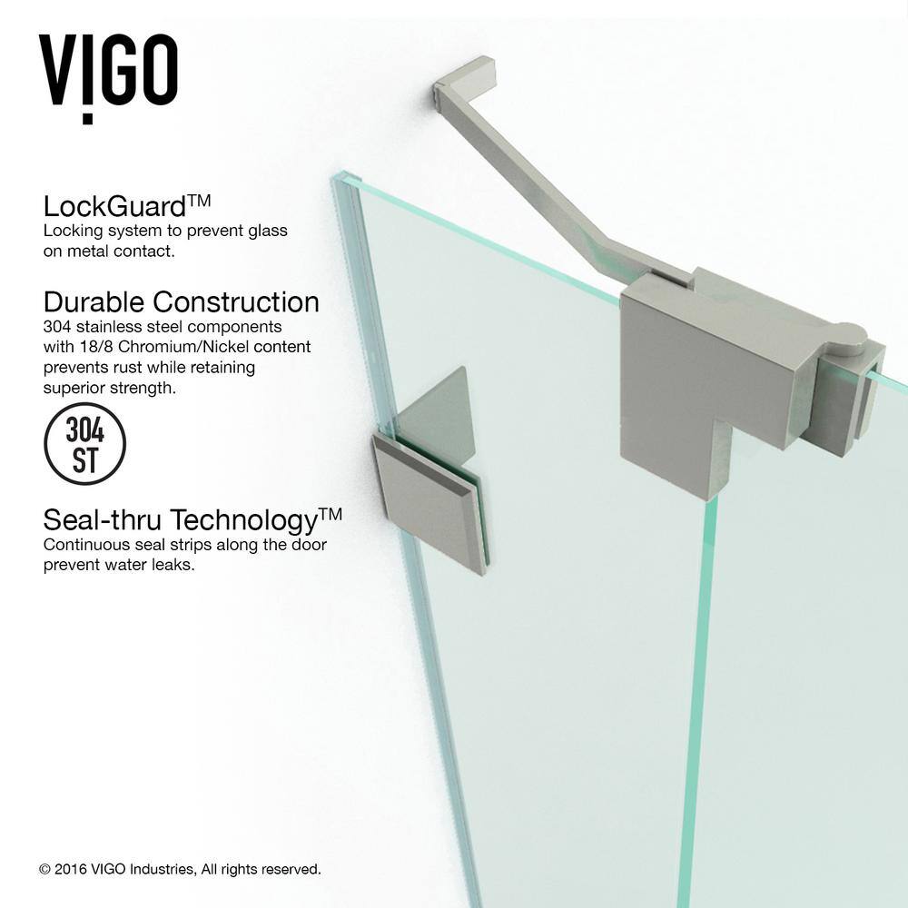 Pirouette 48" Frameless Clear Glass Pivot Shower Door with Black Hardware