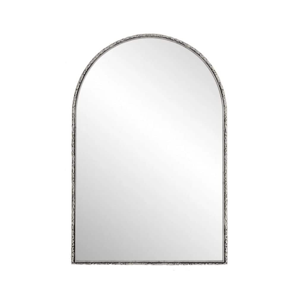24 in. W x 36 in. H Arched Framed Wall Bathroom Vanity Mirror in Silver price history on PriceWatchPro
