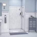 Elegance 36 in. x 48 in. x 80 in. 9-Piece Easy Up Adhesive Alcove Shower Wall Surround in Frost