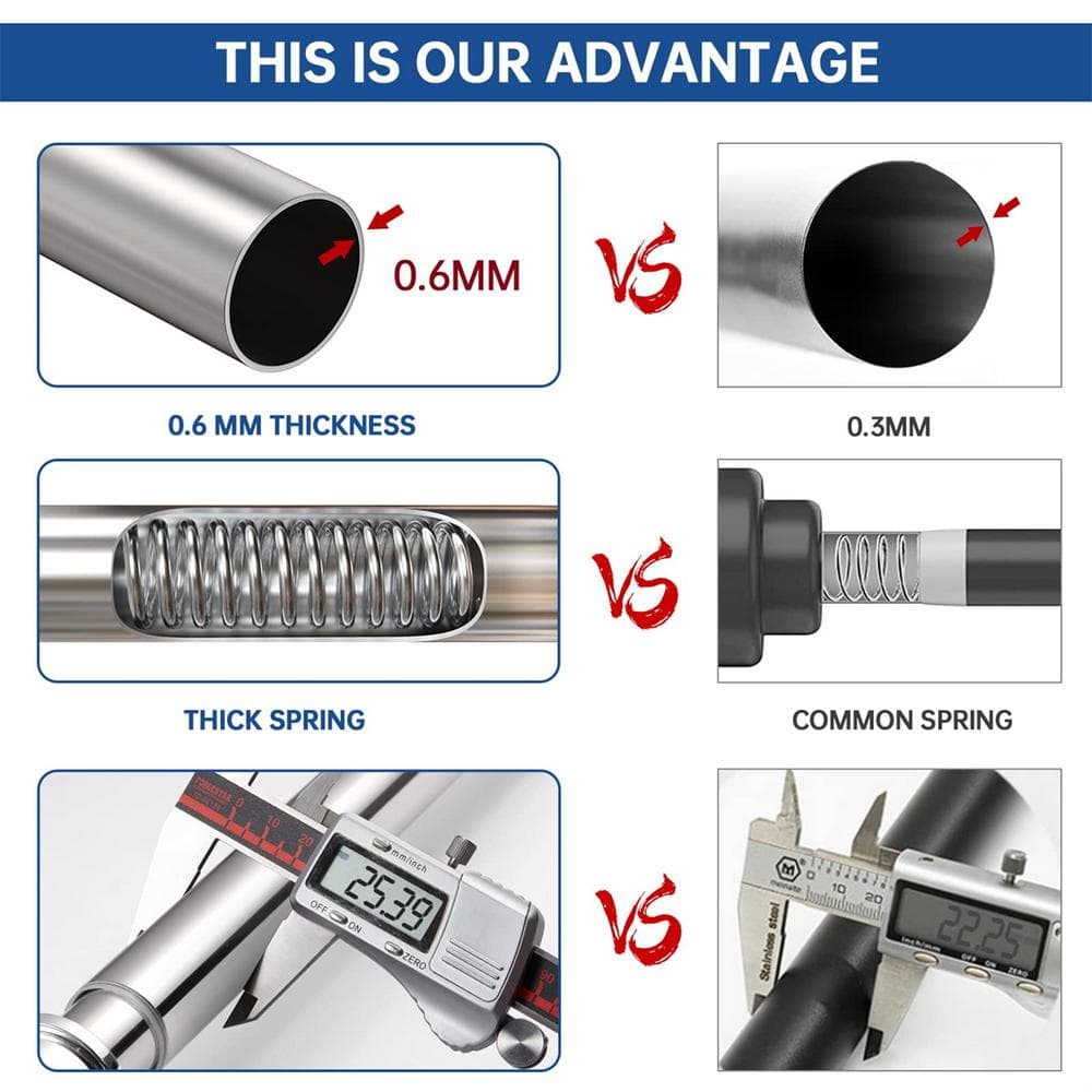Adjustable Brushed Nickel Stainless Steel Shower Curtain Rod
