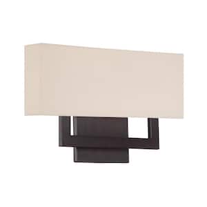 Manhattan 15 in. Brushed Bronze LED Vanity Light Bar and Wall Sconce, 2700K