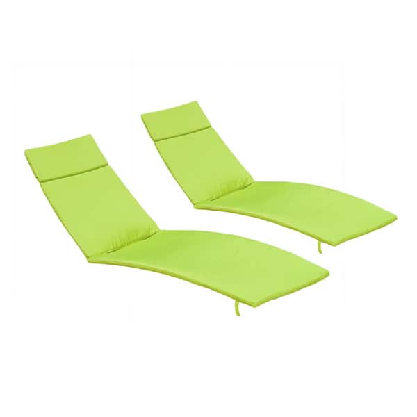 Noble House Salem Green 2-Piece Deep Seating Outdoor Patio Chaise Lounge Cushion (2-Pack)