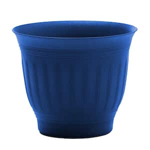 11 in. W x 9 in. H Classic Blue Plastic Round Pot Planter