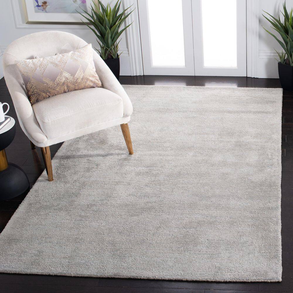 Gray Hand Tufted Wool and Viscose Area Rug