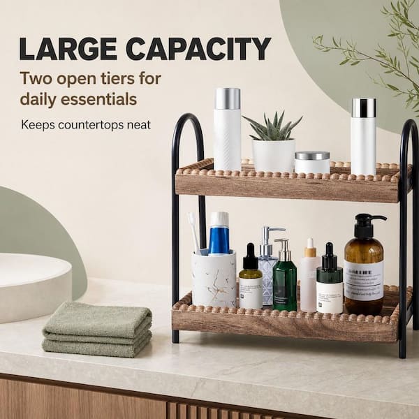 Numhew 2-Tier Bathroom Countertop Organizer for Cosmetic, Skincare
