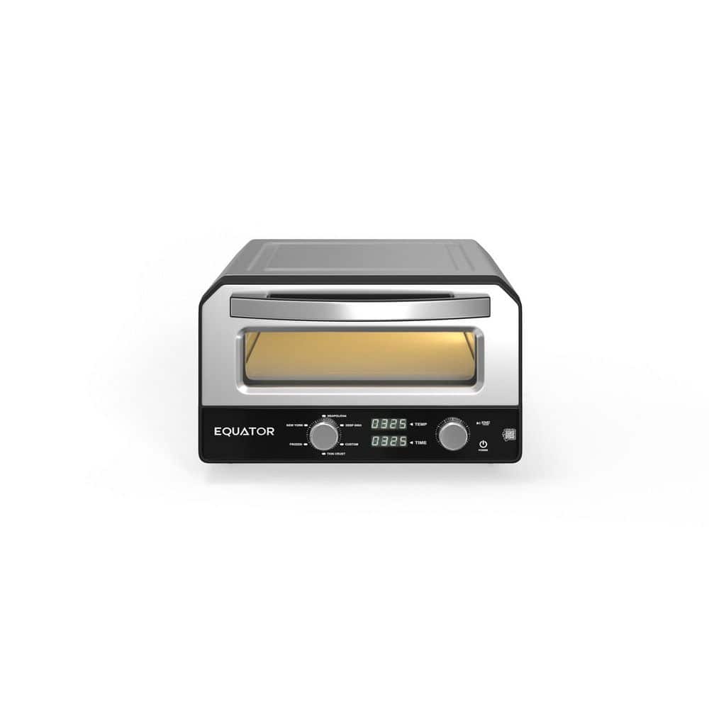 0.5 cu.ft. Indoor/Outdoor Countertop Pizza Oven with Stone Bake-Cooks 12 in. Pizzas, 6-Preset Modes 1500W in Stainless