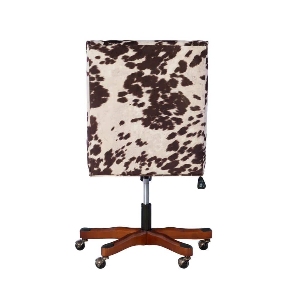 Modern Executive Swivel Office Chair in Brown Cow Print