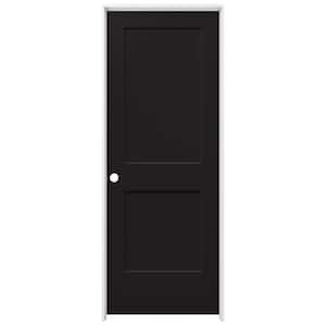30 in. x 80 in. Monroe Black Painted Right-Hand Smooth Solid Core Molded Composite MDF Single Prehung Interior Door