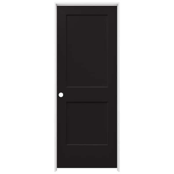 JELD-WEN 32 in. x 80 in. Monroe Black Painted Right-Hand Smooth Solid Core Molded Composite MDF Single Prehung Interior Door