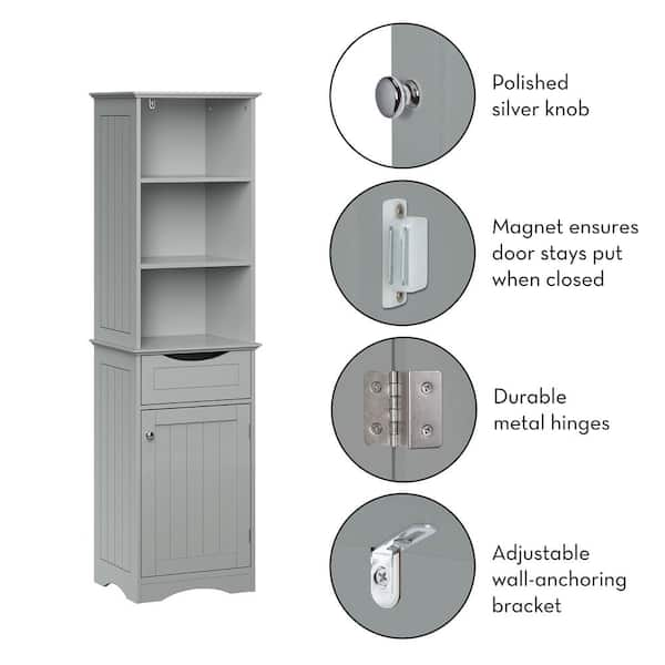 RiverRidge Home Ashland Tall Cabinet in Gray