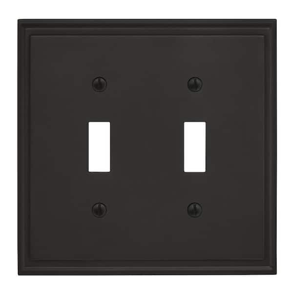 Black 2-Gang Toggle Wall Plate (1-Pack)