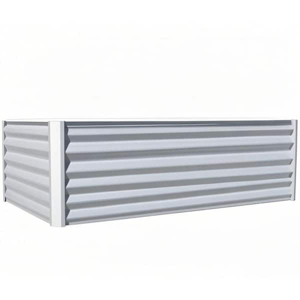 Lycvki Large 11.81 in. Silver Metal Planter Box for Gardening Vegetables and Flowers