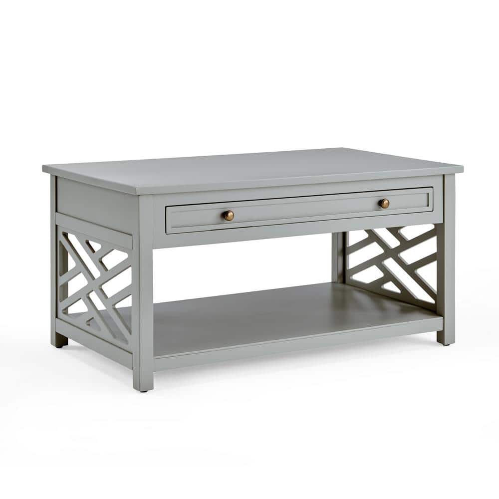 Coventry Dove Gray 36" Wood Coffee Table with Storage Drawer