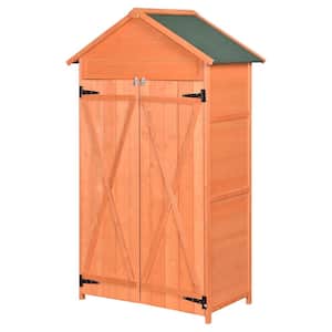 2.95 ft. W x 1.6 ft. D Yellow Wood Outdoor Storage Shed with Lockable Doors for Backyard, Lawn, Garden (4.72 sq. ft.)