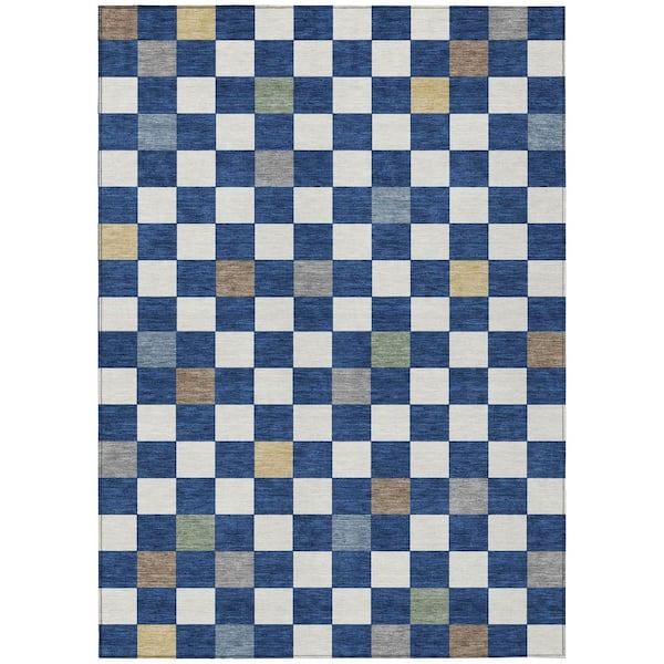 Chantille Machine Washable Indoor/Outdoor Abstract ACN2656 Navy 3 ft. x 4 ft. Area Rug