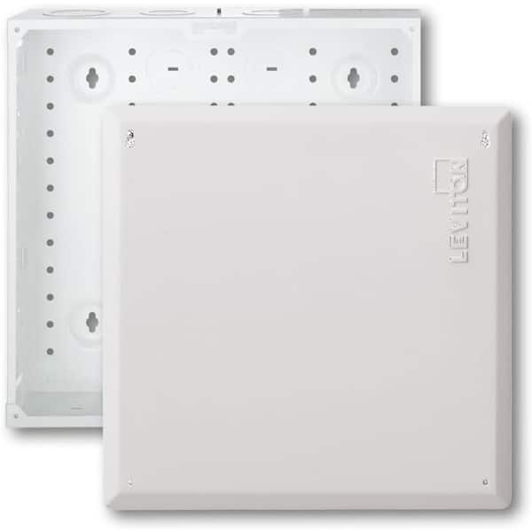 Leviton 14 in. Structured Media Enclosure and Flush Mount Cover, White ...
