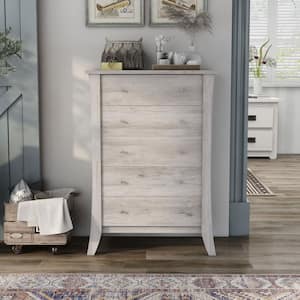 Amberdahl Coastal White 5-Drawer 31.65 in. Chest of Drawers