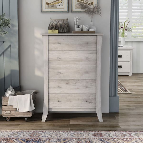 Furniture of America Amberdahl Coastal White 5-Drawer 31.65 in. Chest of Drawers