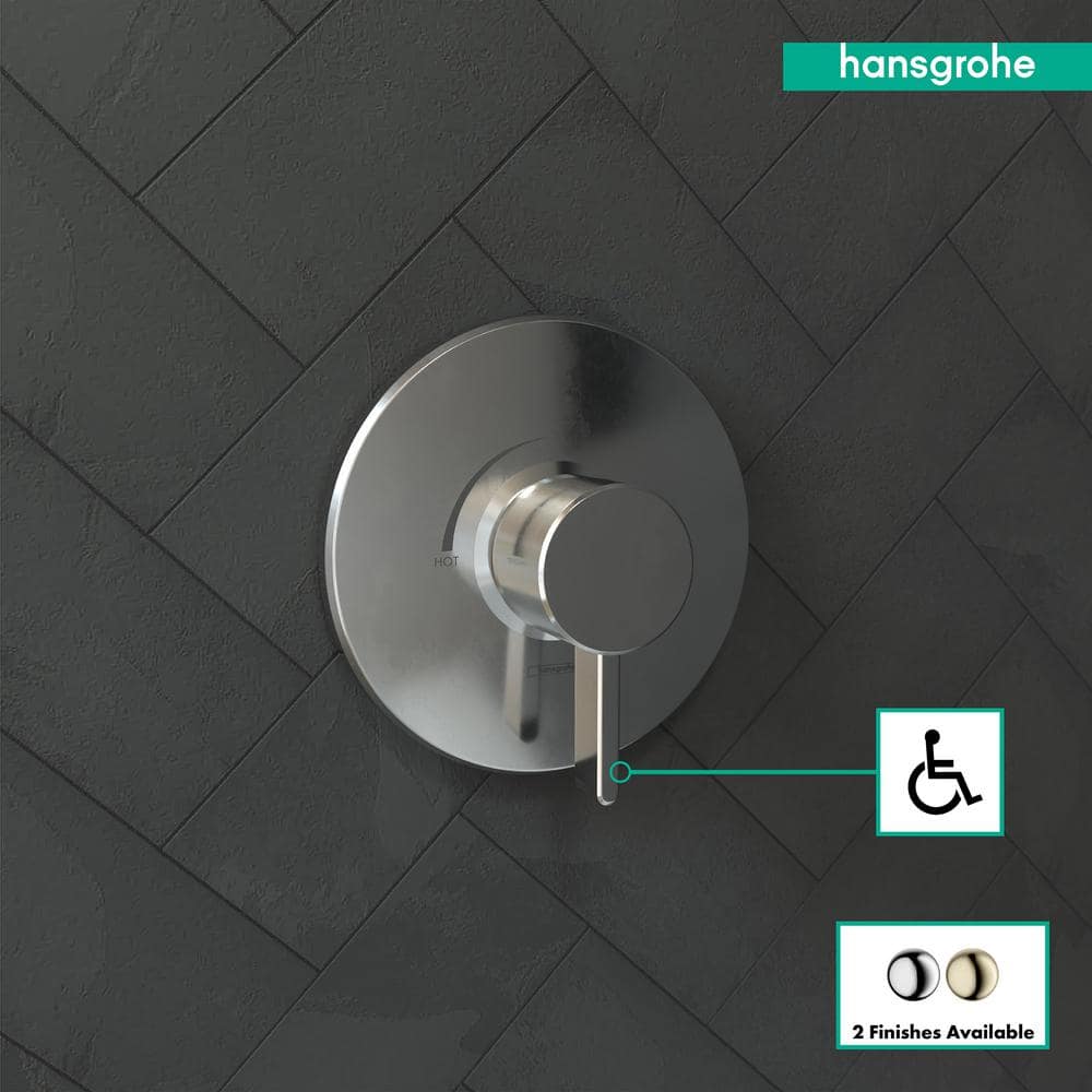 Brushed Nickel Wall-Mounted Lever Shower Trim