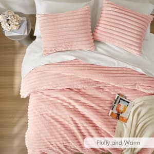 Avril 3-Piece Pink Microfiber Full/Queen Comforter Set