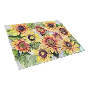 Sunflowers Tempered Glass Large Heat Resistant Cutting Board