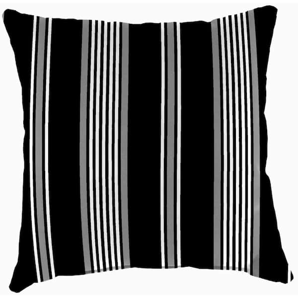 Jordan Manufacturing 16 in. L x 16 in. W x 4 in. T Square Outdoor Throw Pillow in Reeder Black