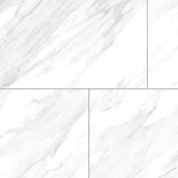 Corso Italia Sample - Impero Olympus White 6 in. x 6 in. Marble Look Porcelain Floor and Wall Tile