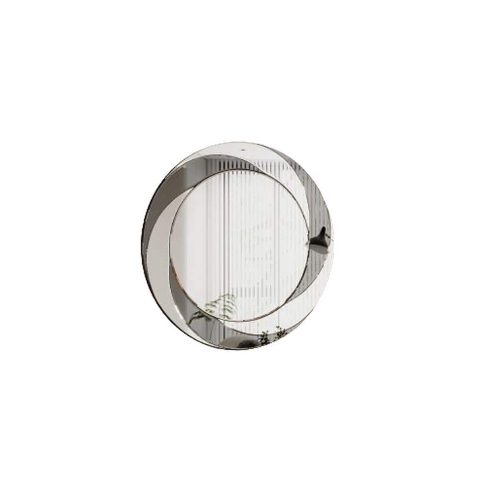 Top-Notch Silver Plus Grey 24 in. W x 24 in. H Contemporary Round MDF Wall 