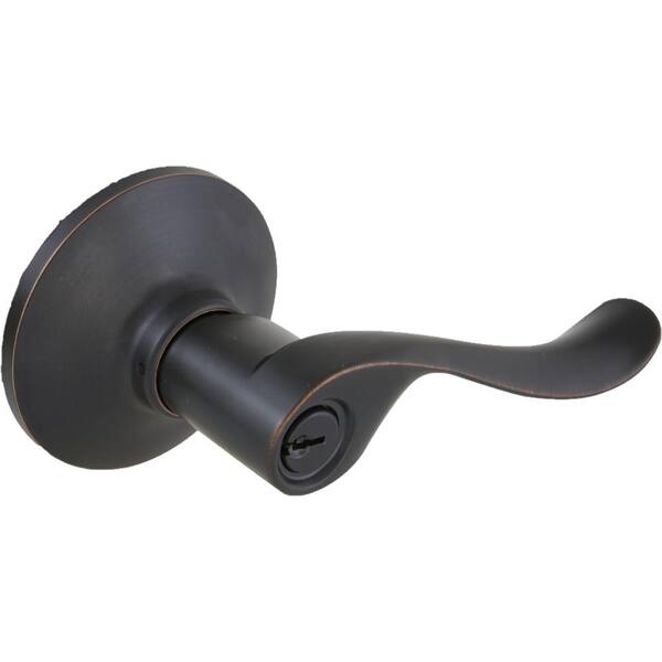 Defiant Burgundy Aged Bronze Keyed Entry Door Handle