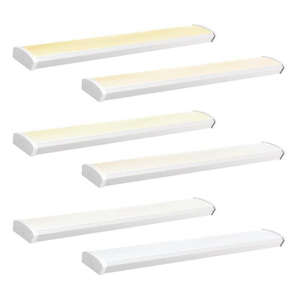 4ft. 130-Watt Equivalent 42W Adjustable Lumen & CCT Integrated LED Wraparound Light Fixture 0-10V Dimmable White 6-Pack