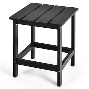 Square Black Wooden Patio Coffee Table for Garden, Porch, Beach and Backyard