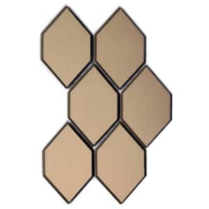 Reflections Gold 9 in. x 12 in. Honeycomb Mosaic Glass Mirror Peel and Stick Tile (10.4 sq. ft./Case)